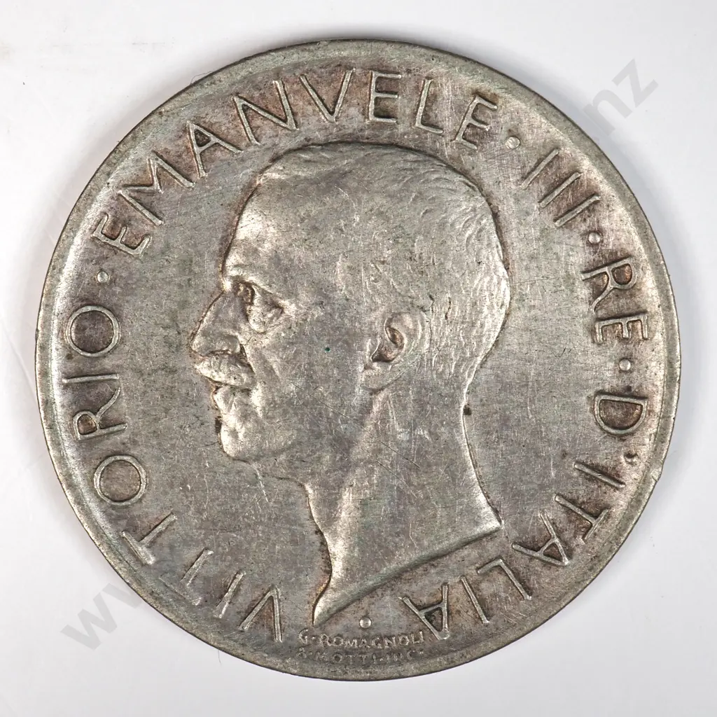 Italy 1928 Five Lire, Very Fine Image 1++