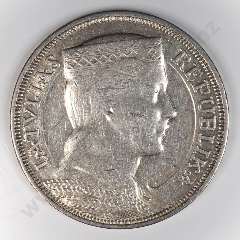 Latvia 1931 Five Lati, Extremely Fine Image 1++