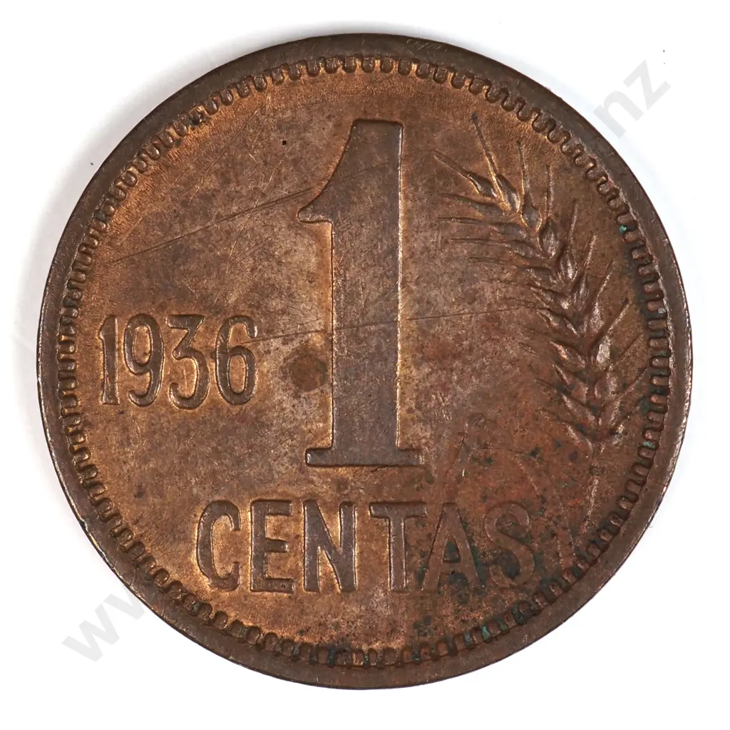 Lithuania 1936 One Centas, Almost Uncirculated Image 1++