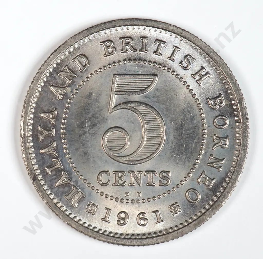 Malaya 1961 'KN' Five Cents, Uncirculated Image 1++
