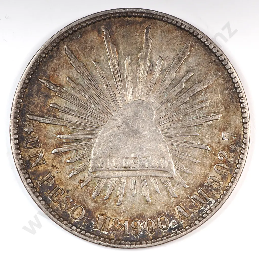 Mexico Mexico City 1900 'mo Am' One Peso, Extremely Fine Image 1++