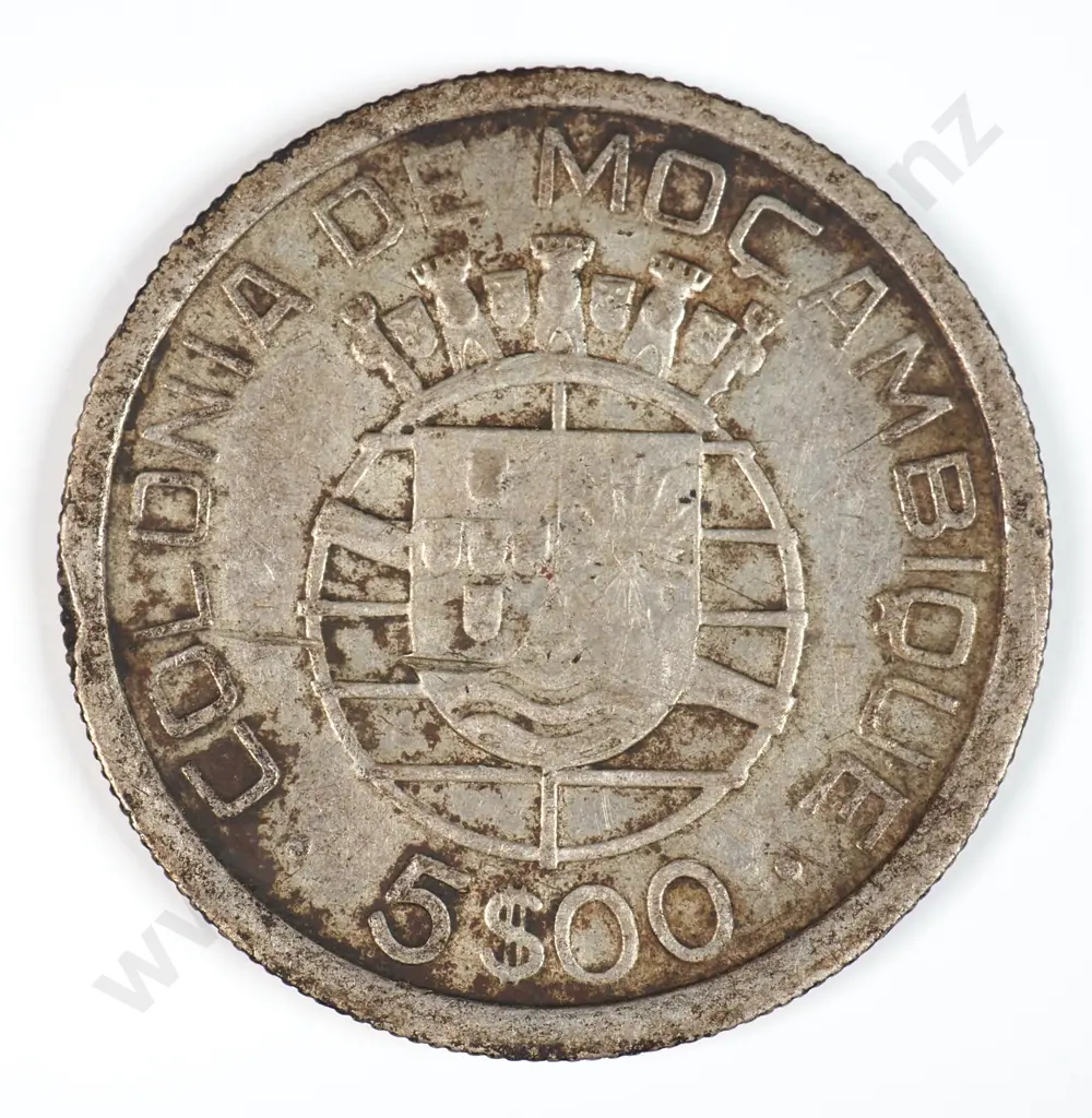 Mozambique 1938 Five Escudos, Very Fine Image 1++