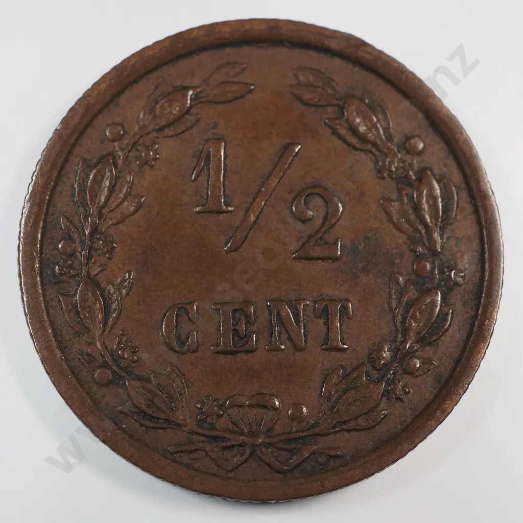 Netherlands 1900 Half Cent, Extremely Fine Image 1++