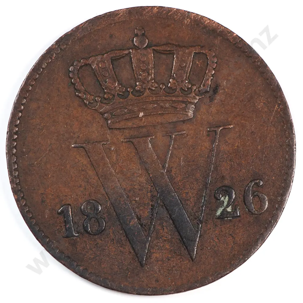 Netherlands 1826 One Cent, Very Fine Image 1++