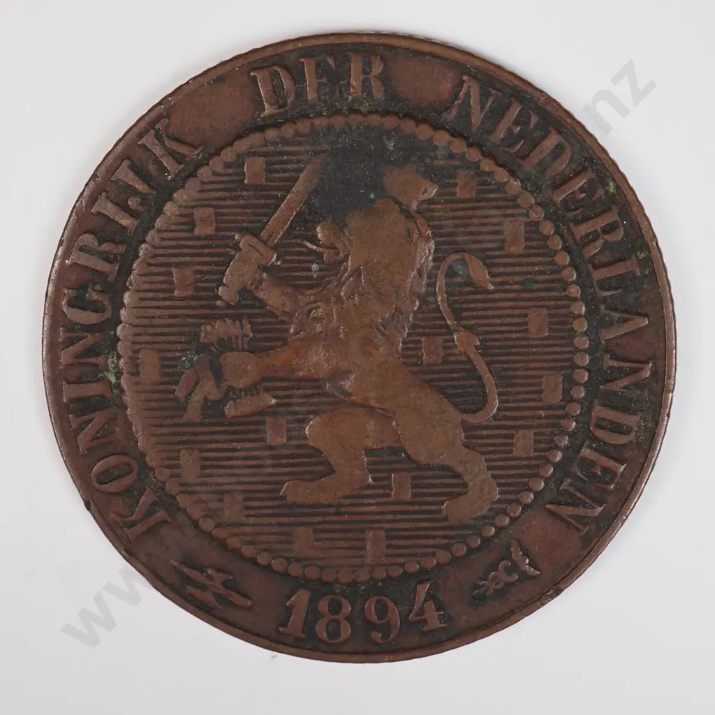 Netherlands 1894 Two And A Half Cents, Very Fine Image 1++