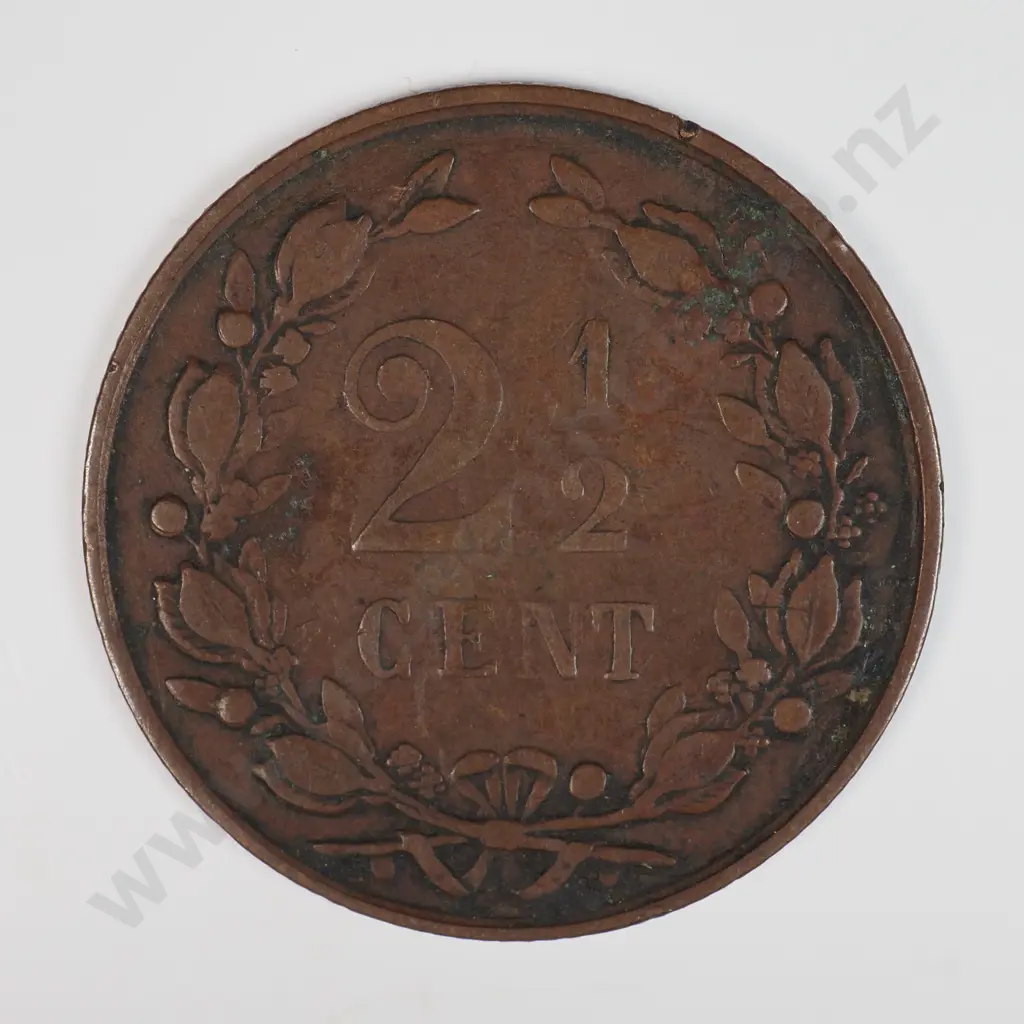 Netherlands 1894 Two And A Half Cents, Very Fine Image 1++