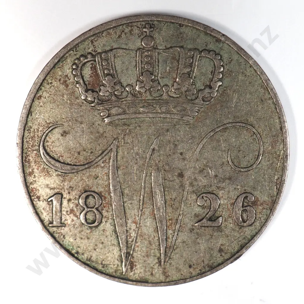 Netherlands 1826 Five Cents, Very Fine Image 1++