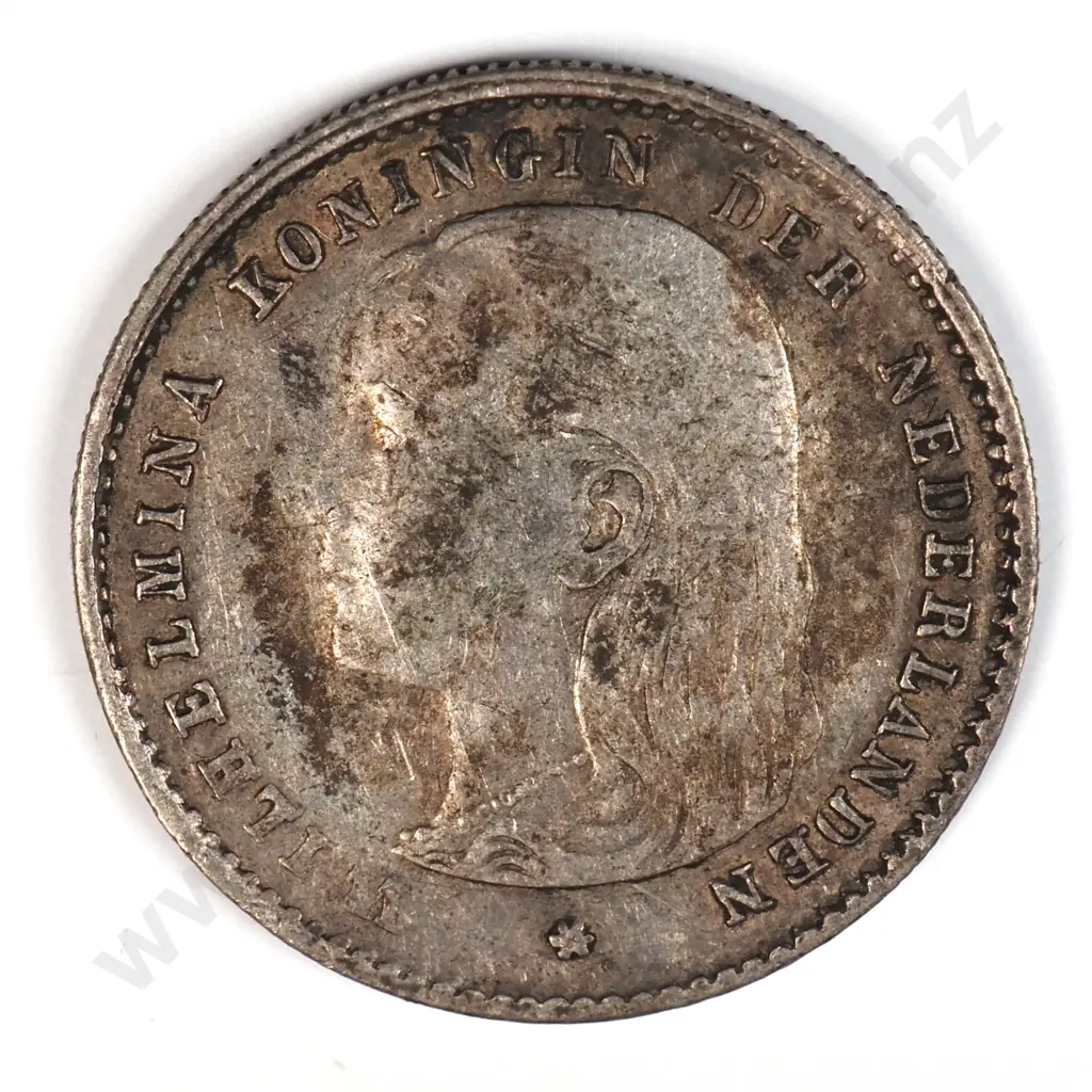 Netherlands 1893 Ten Cents, Very Fine Image 1++