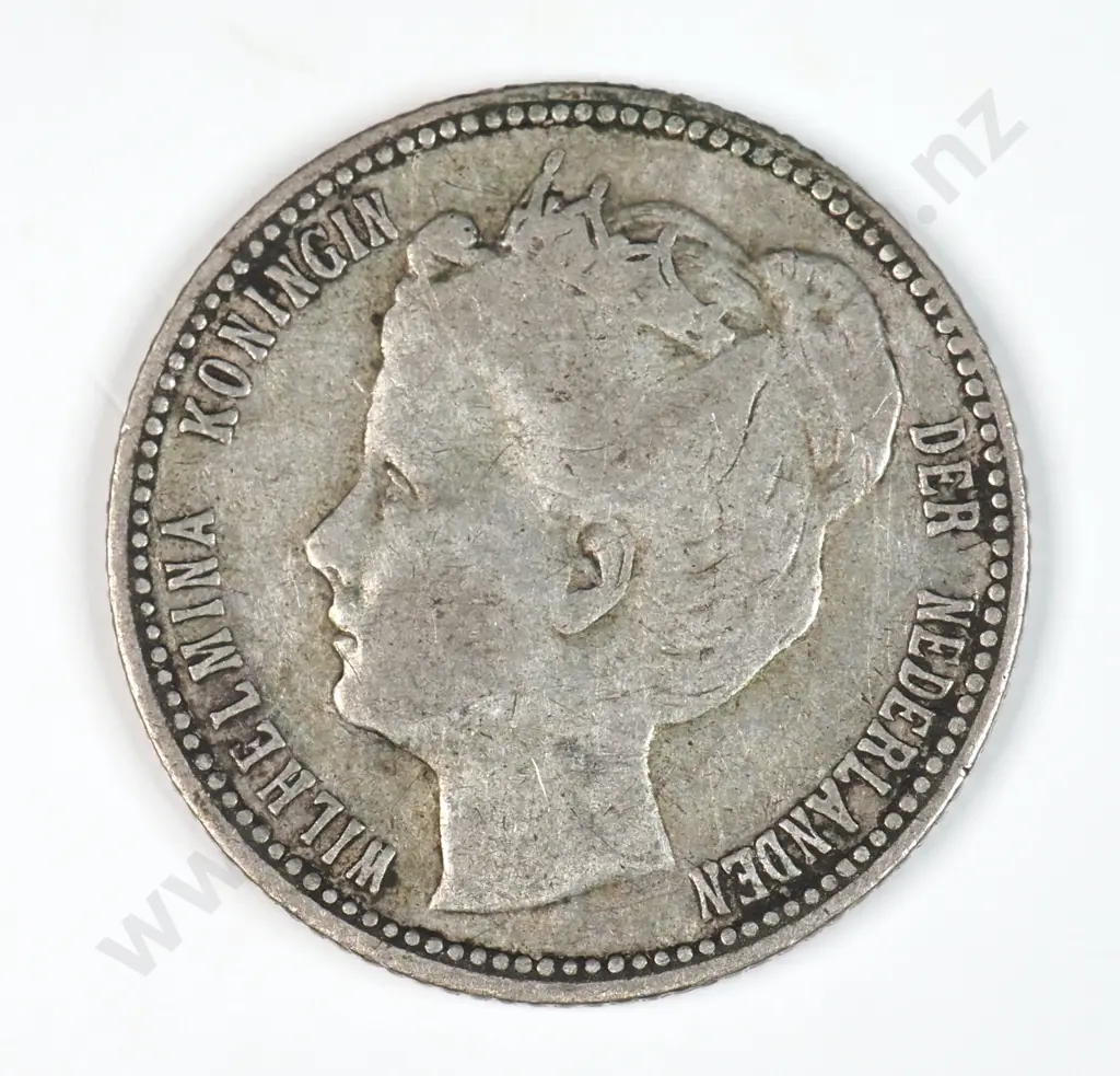 Netherlands 1898 Twenty Five Cents, Fine Image 1++
