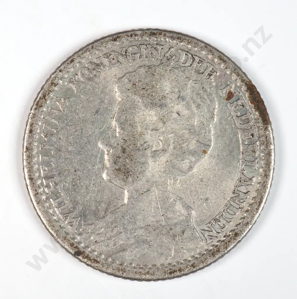 Netherlands 1910 Twenty Five Cents, Very Fine Image 1++