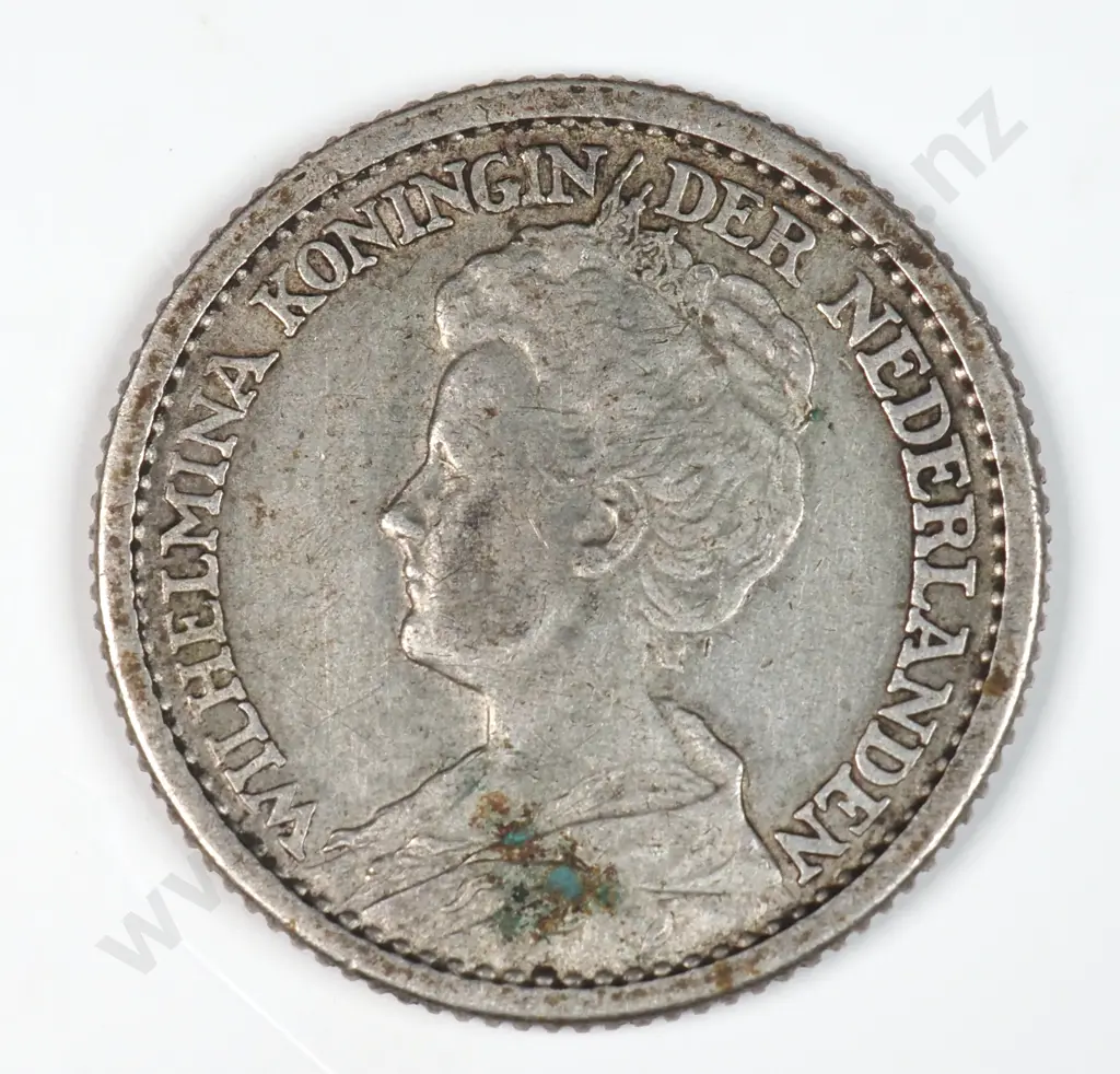 Netherlands 1912 Twenty Five Cents, Very Fine Image 1++
