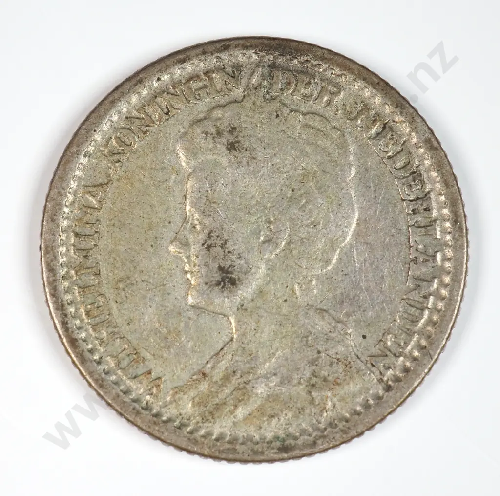 Netherlands 1913 Twenty Five Cents, Very Fine Image 1++