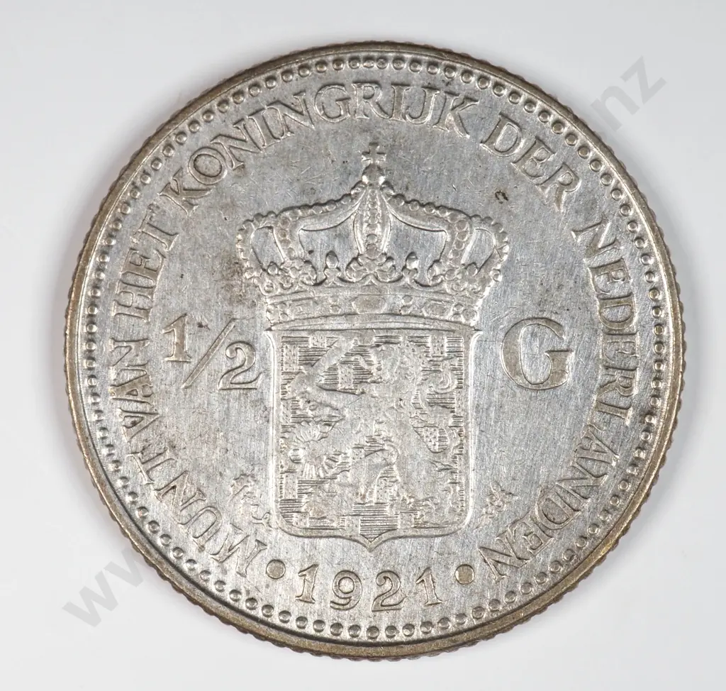 Netherlands 1921 Half Gulden, Extremely Fine Image 1++