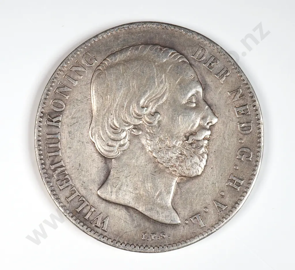 Netherlands 1864 One Gulden, Very Fine Image 1++