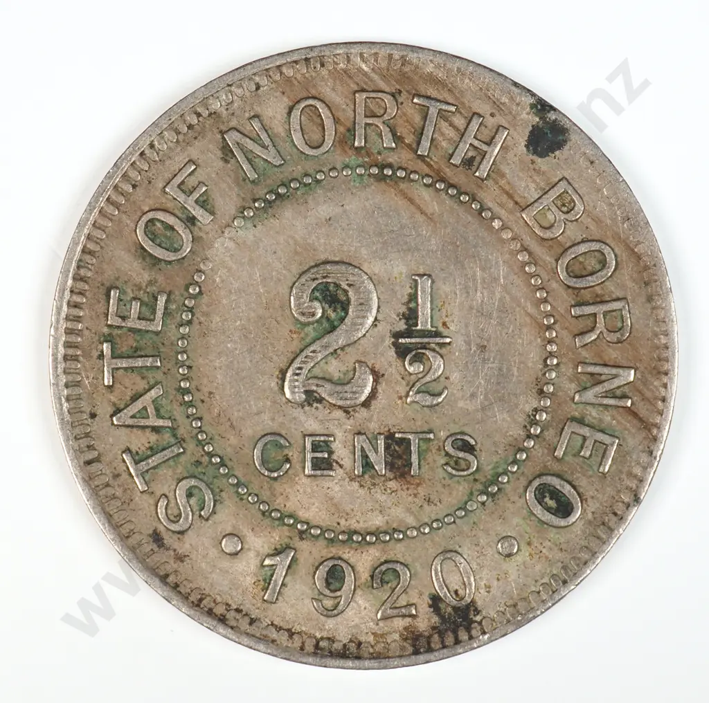 North Borneo 1920 Two And A Half Cents, Very Fine ( Spotty ) Image 1++
