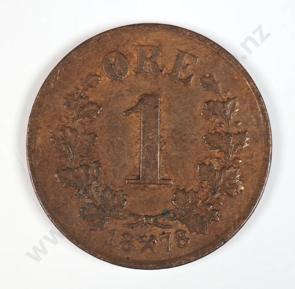 Norway 1878 One Ore, Very Fine Image 1++