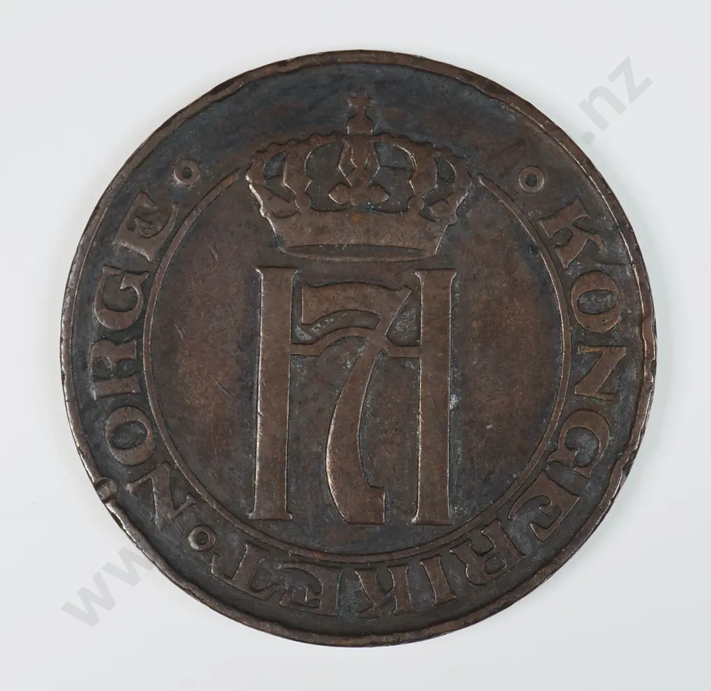 Norway 1908 Five Ore, Fine Image 1++