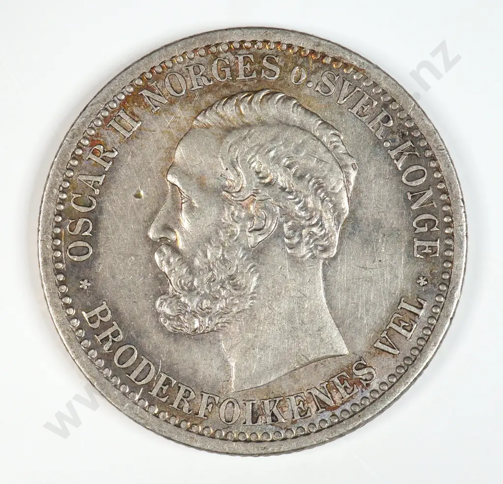 Norway 1887 Fifty Ore, Extremely Fine Image 1++