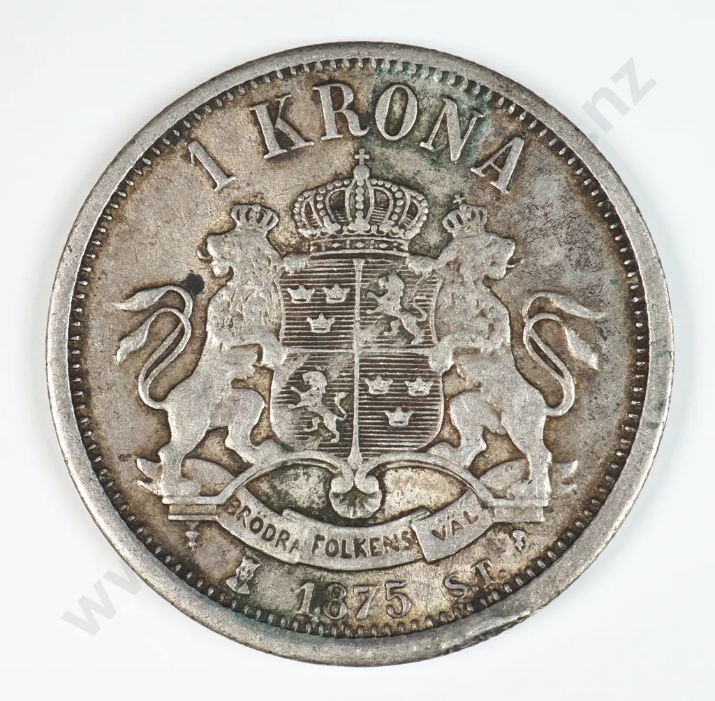 Norway 1875 One Krona, Very Fine Image 1++