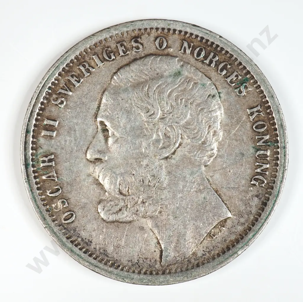 Norway 1875 One Krona, Very Fine Image 1++