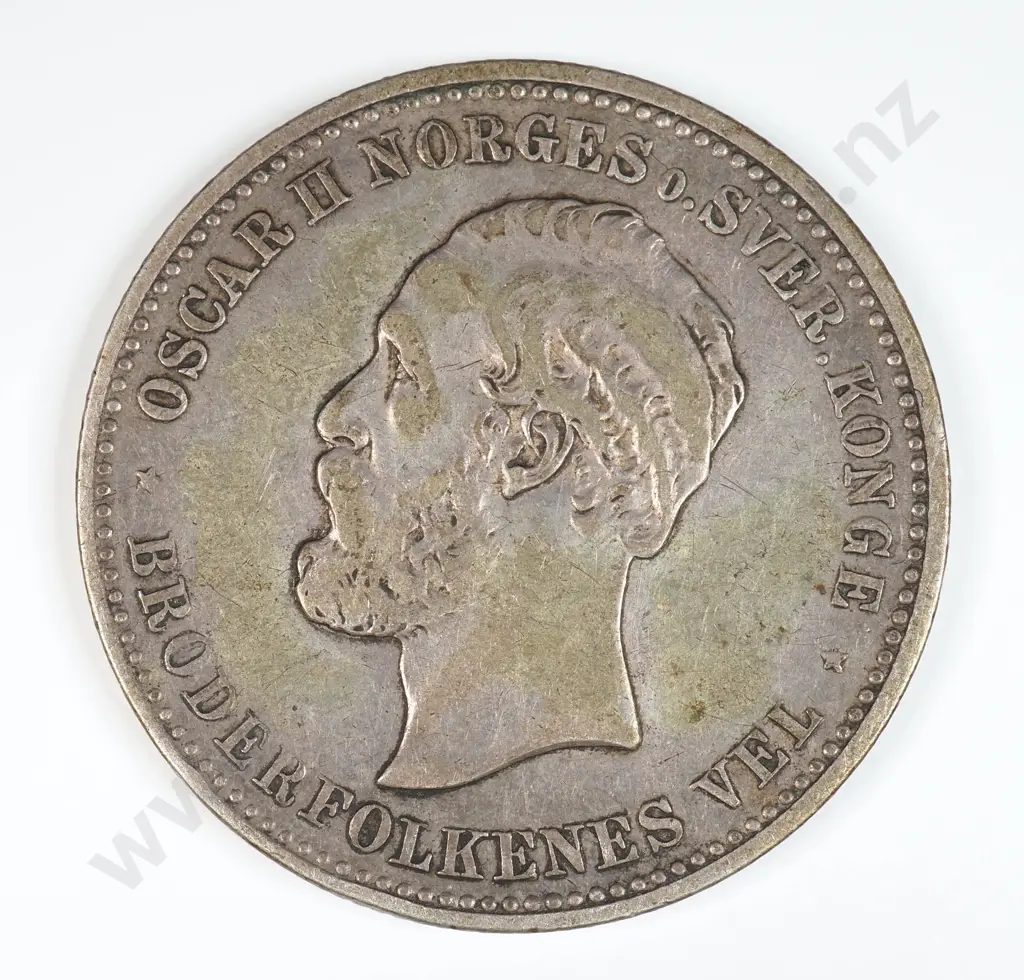 Norway 1894 Two Kroner, Very Fine Image 1++
