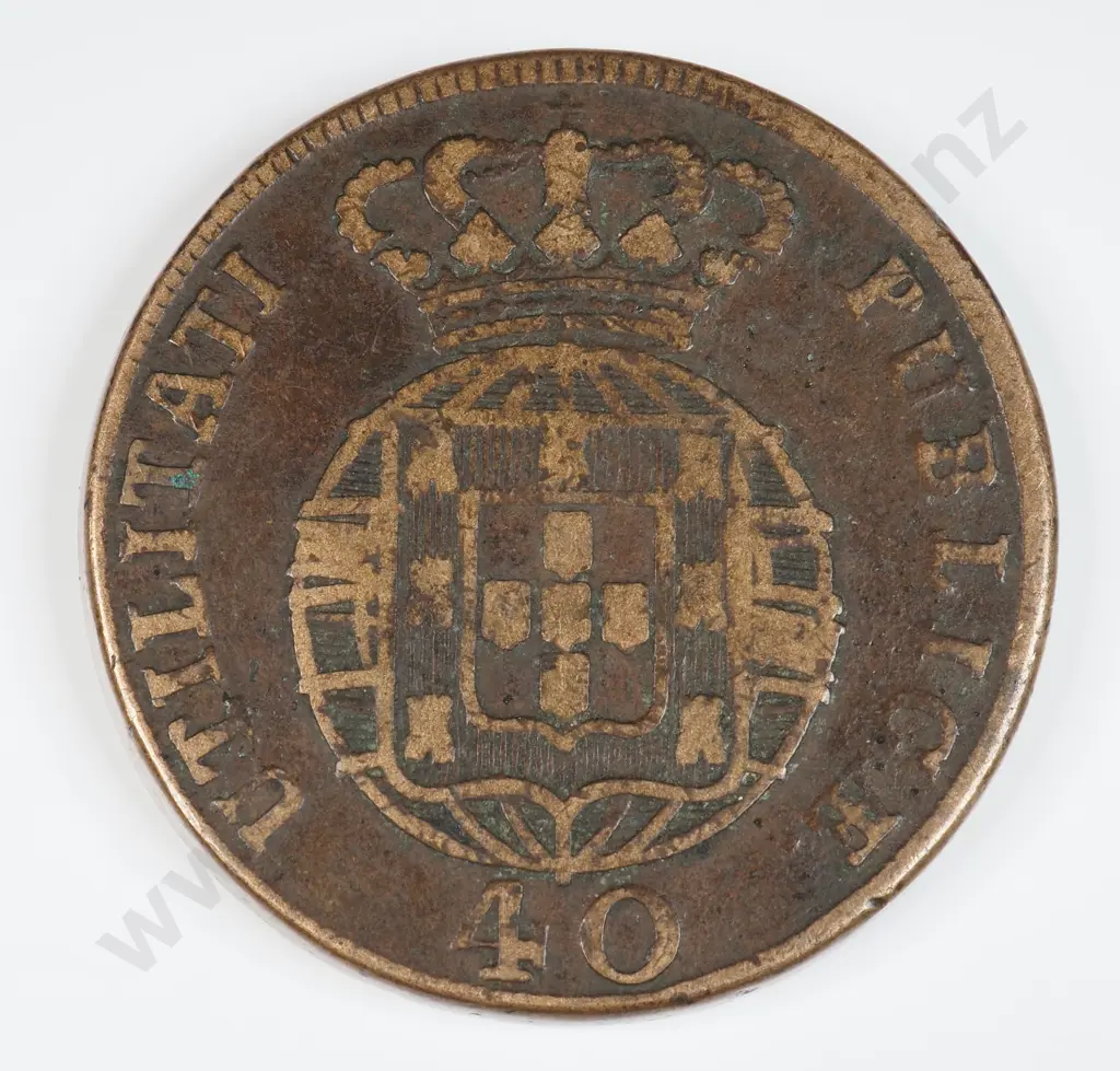 Portugal 1822 Forty Reis, Fine Image 1++
