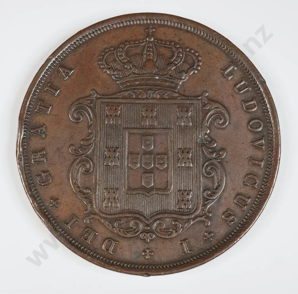 Portugal 1871 Twenty Reis, Very Fine Image 1++