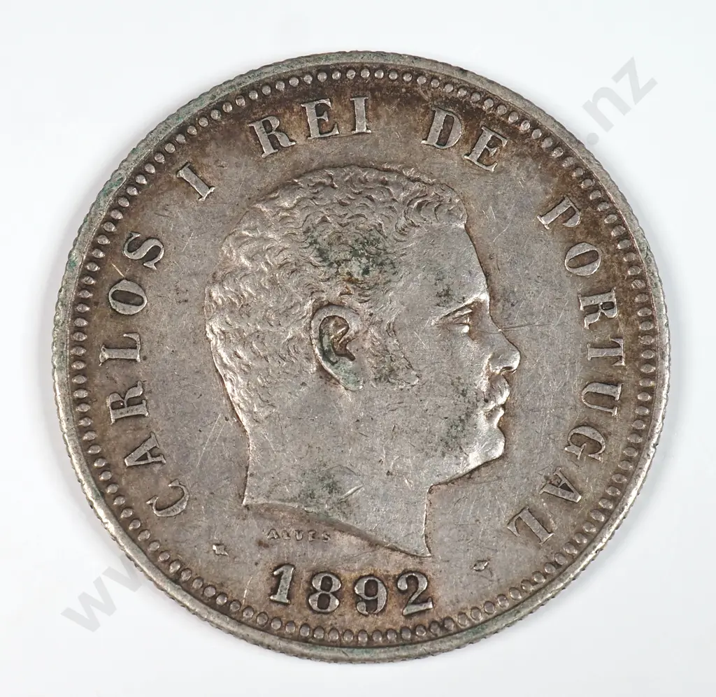 Portugal 1892 Two Hundred Reis, Very Fine Image 1++