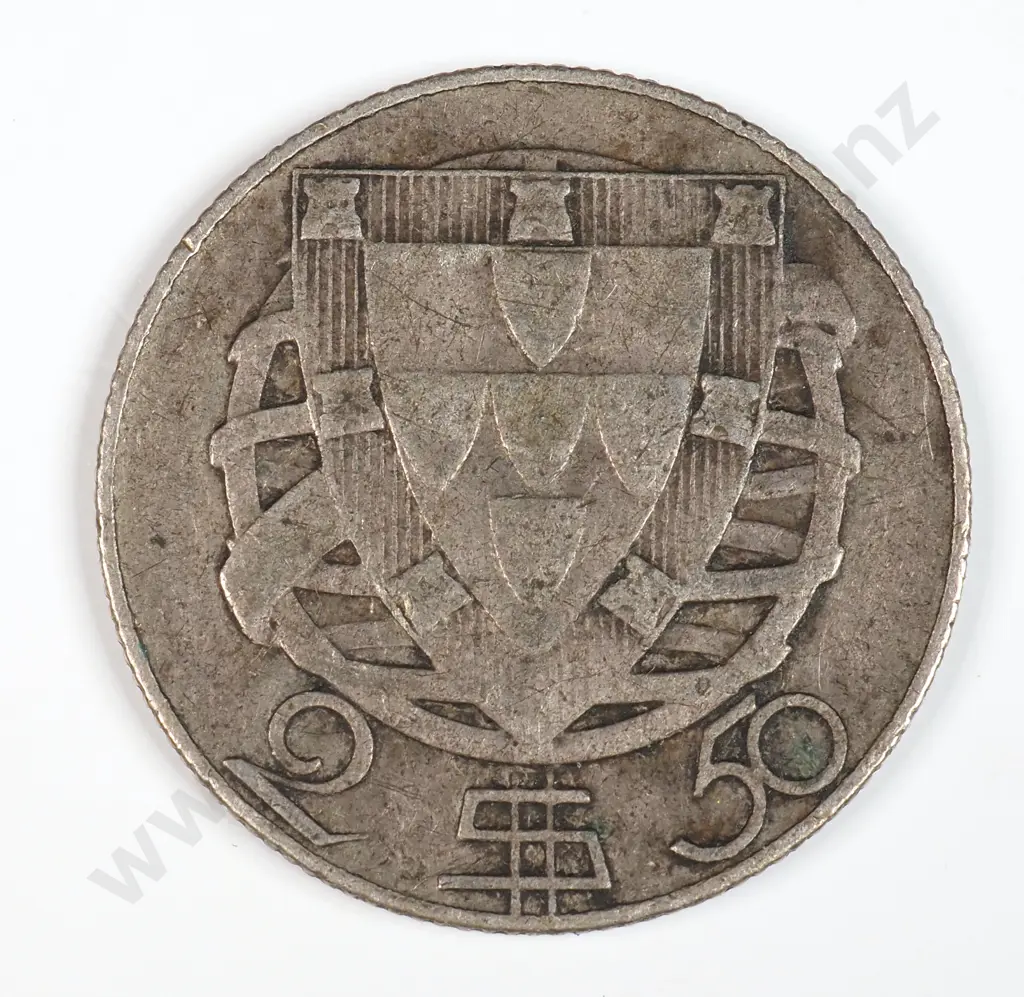 Portugal 1933 Two And A Half Escudos, Very Fine Image 1++