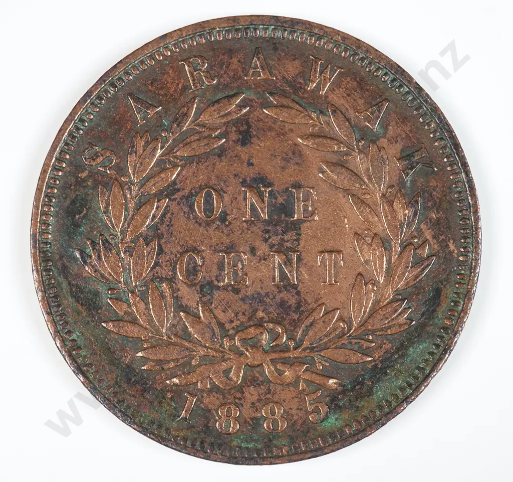 Sarawak 1895 One Cent, Very Fine Image 1++