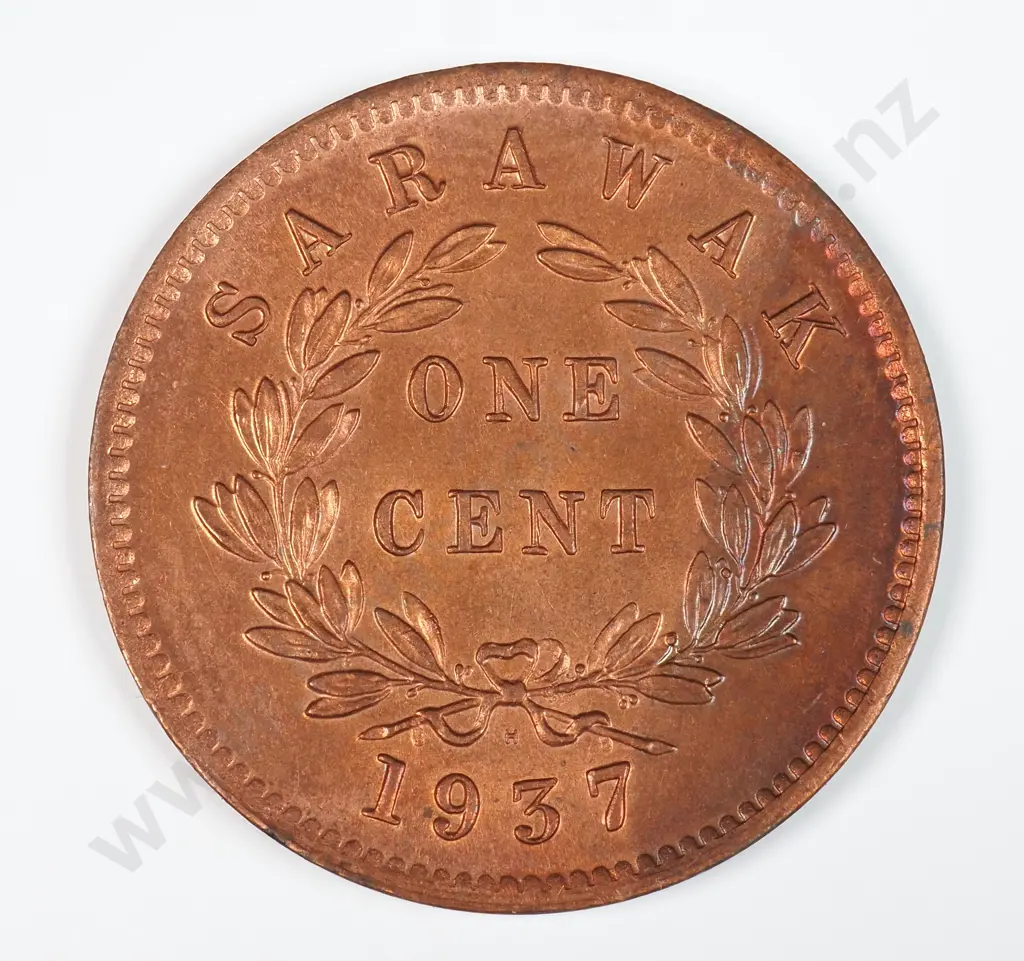 Sarawak 1937 One Cent, Uncirculated Image 1++