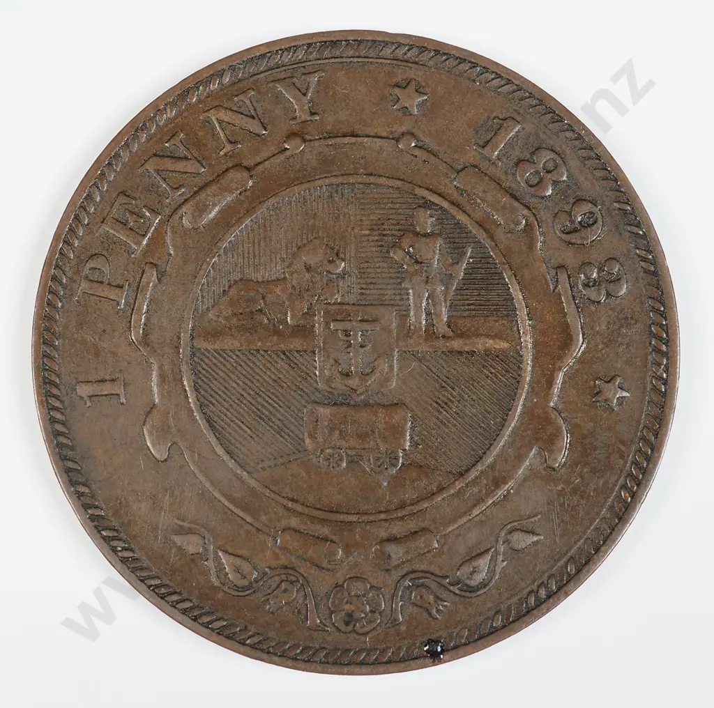 South Africa 1893 One Penny, Very Fine Image 1++