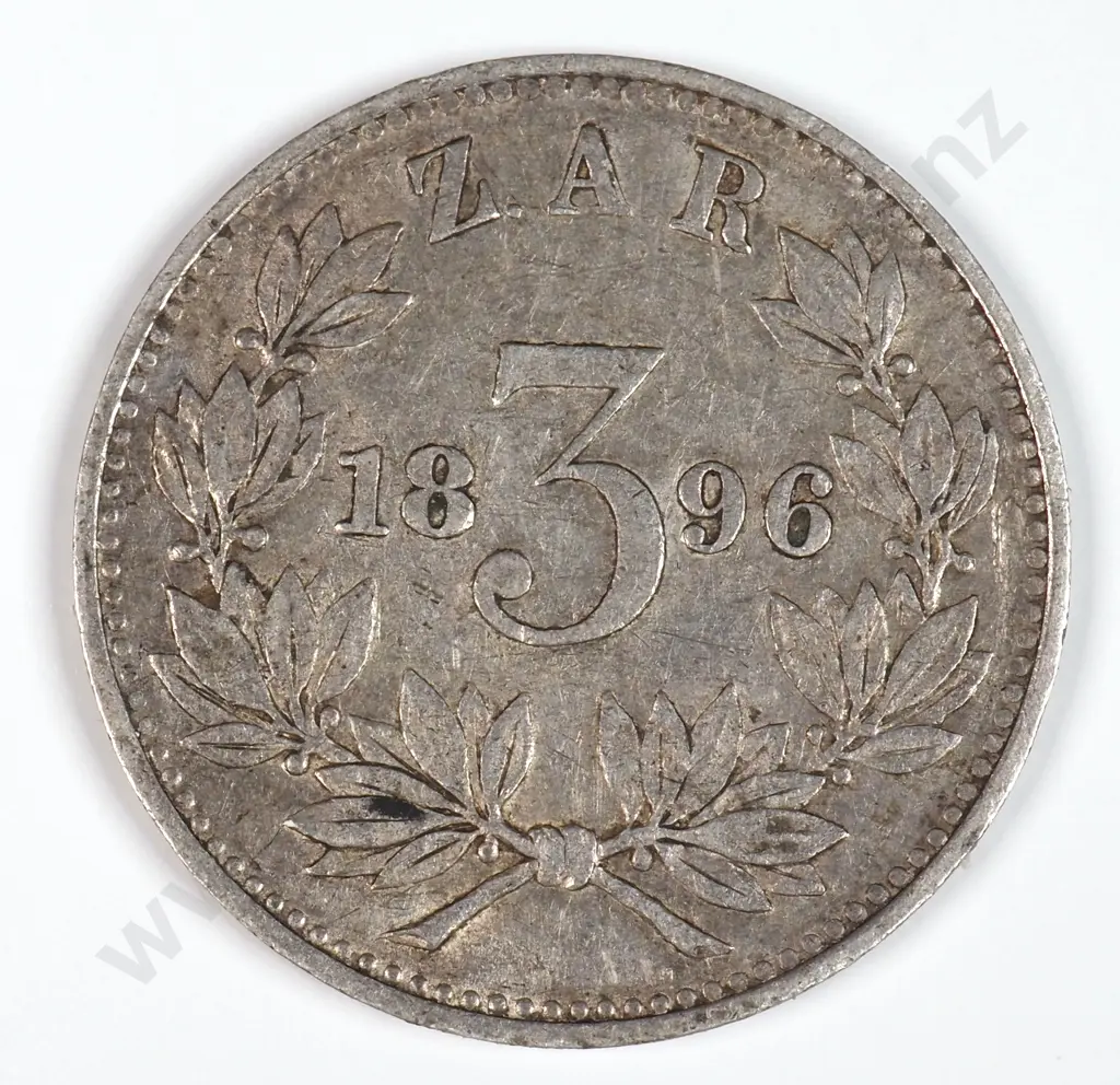 South Africa 1896 Threepence, Very Fine Image 1++