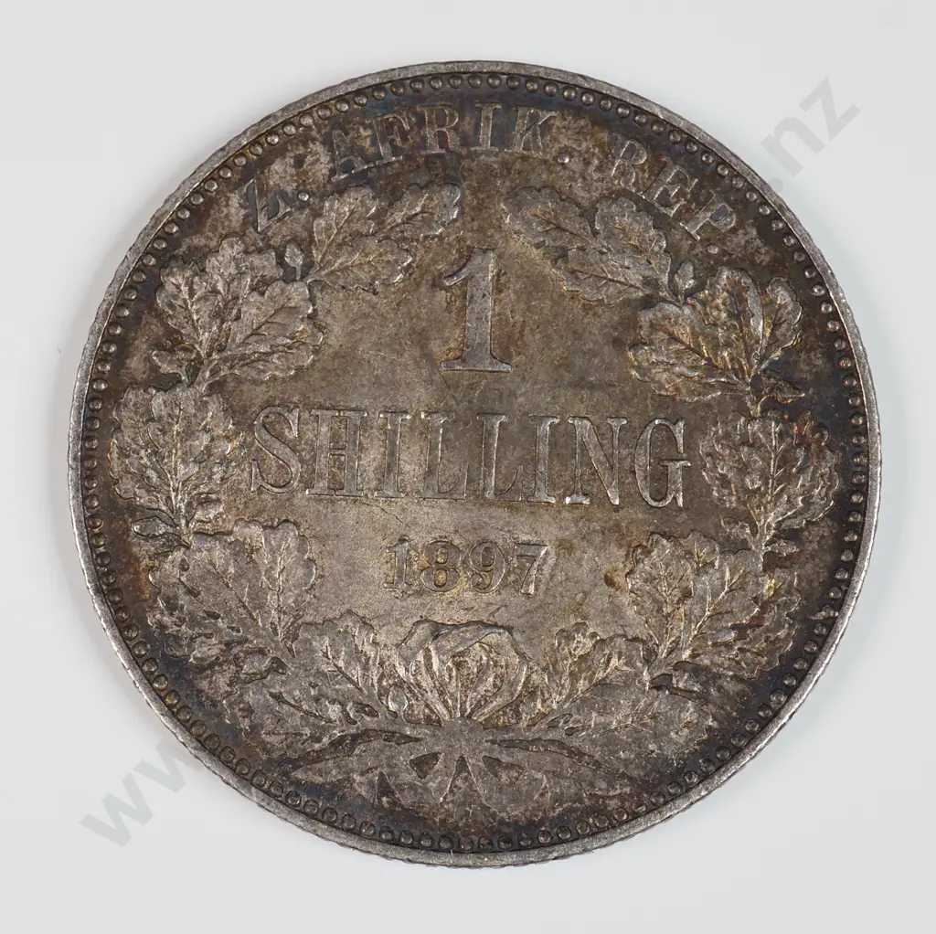 South Africa 1897 One Shilling, Extremely Fine Image 1++