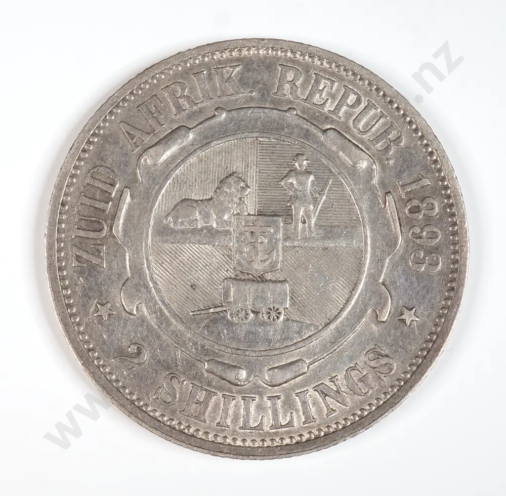 South Africa 1893 Two Shillings, Very Fine Image 1++