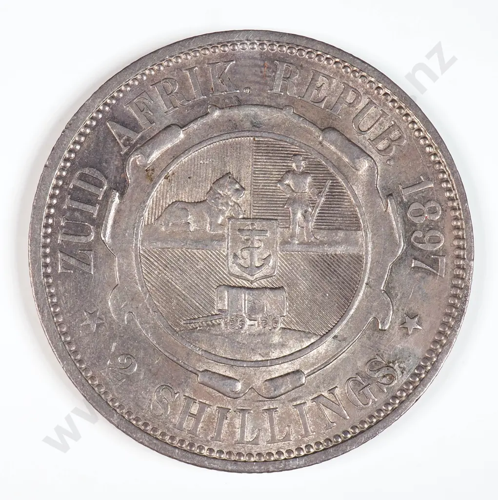 South Africa 1897 Two Shillings, Extremely Fine Image 1++
