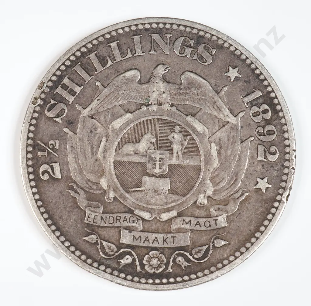 South Africa 1892 Two And A Half Shillings, Very Fine Image 1++