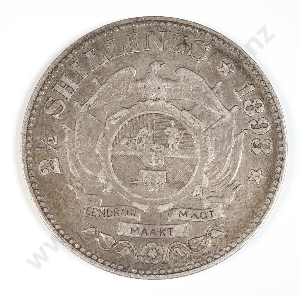 South Africa 1893 Two And A Half Shillings, Very Fine Image 1++