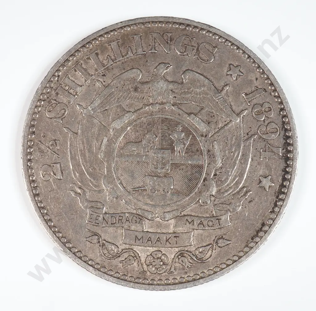 South Africa 1894 Two And A Half Shillings, Very Fine Image 1++