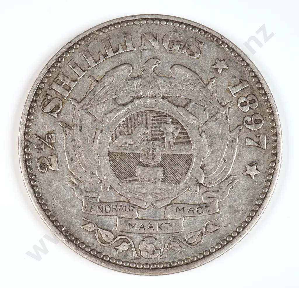 South Africa 1897 Two And A Half Shillings, Very Fine Image 1++