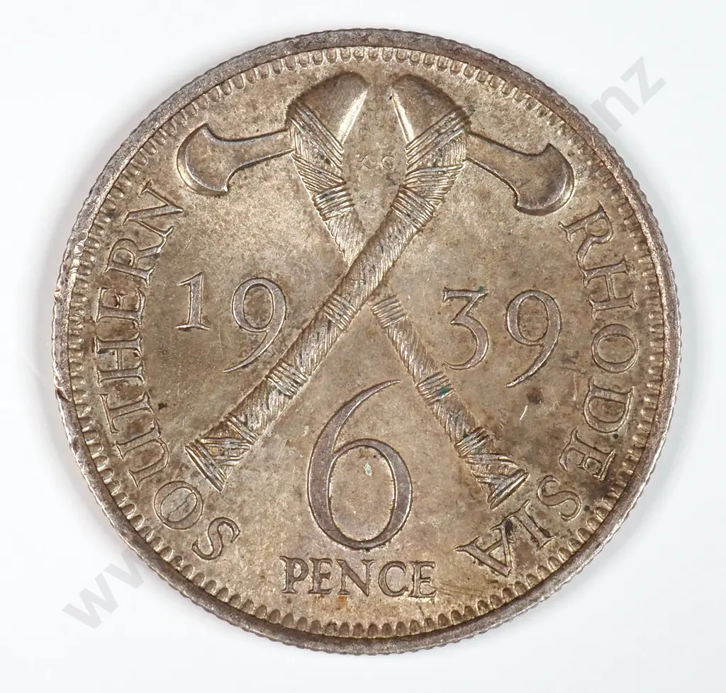 Southern Rhodesia 1939 Sixpence, Uncirculated Image 1++
