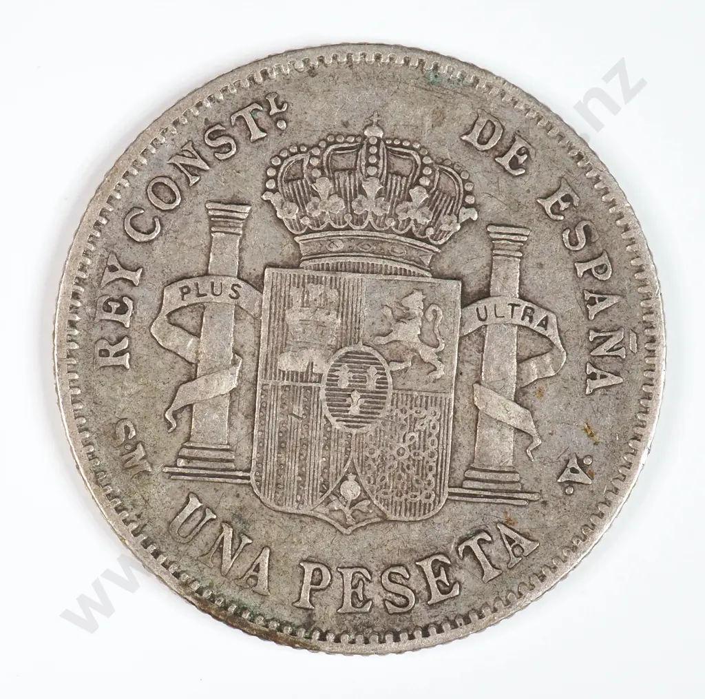 Spain 1902 One Peseta, Very Fine Image 1++