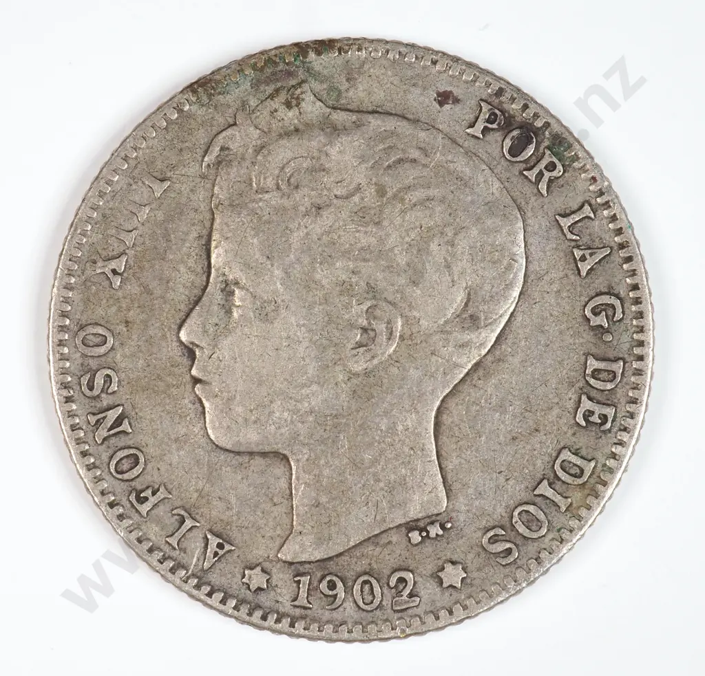 Spain 1902 One Peseta, Very Fine Image 1++