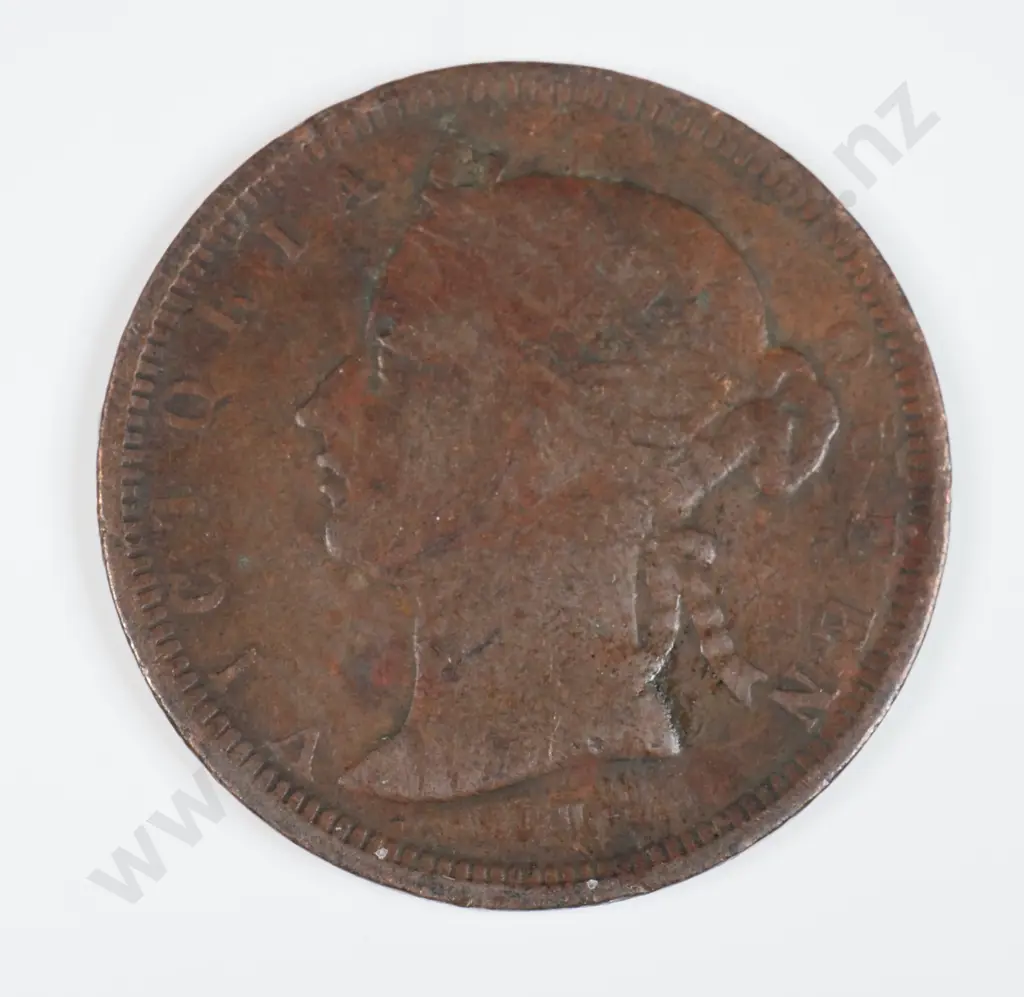 Straits Settlements 1872 Half Cent, Fine Image 1++