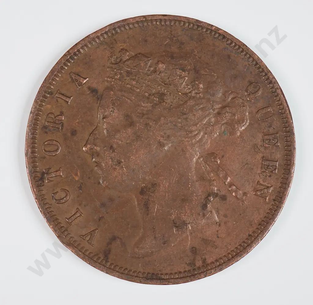 Straits Settlements 1873 One Cent, Very Fine ( Marks On Obverse ) Image 1++
