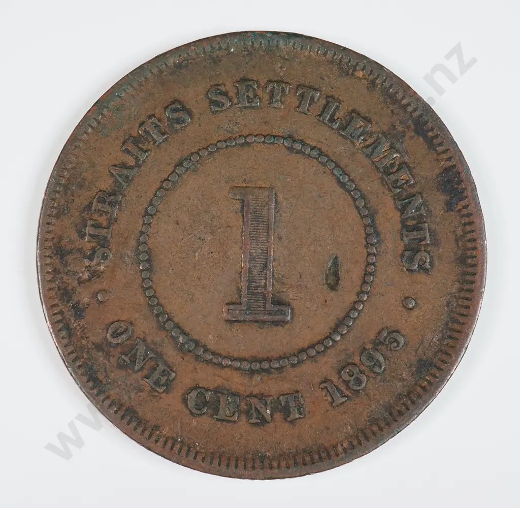 Straits Settlements 1895 One Cent, Very Fine Image 1++