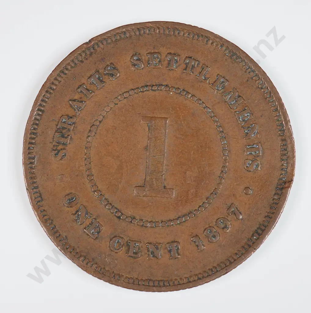 Straits Settlements 1897 One Cent, Very Fine Image 1++