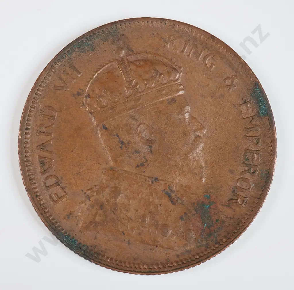 Straits Settlements 1908 One Cent, Extremely Fine Image 1++