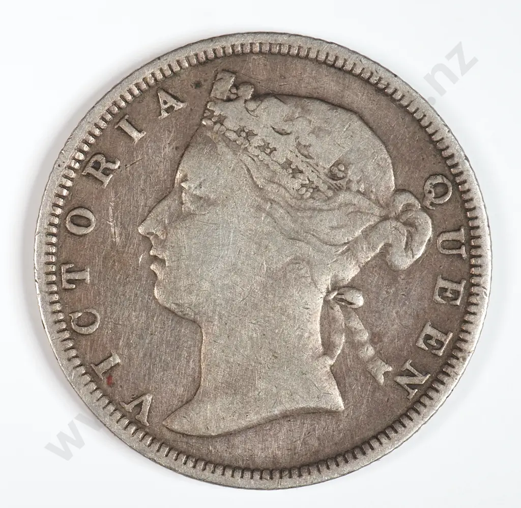Straits Settlements 1878 Twenty Cents, Fine Image 1++