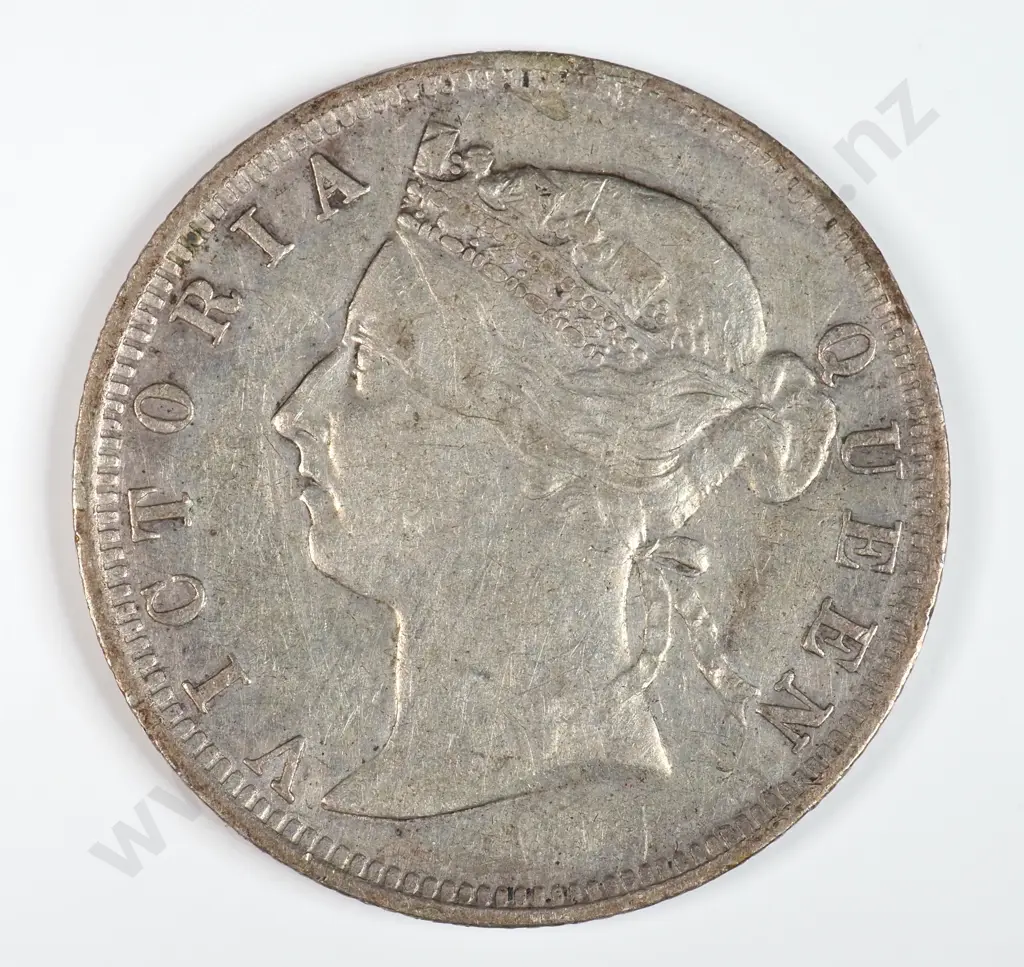 Straits Settlements 1896 Twenty Cents, Very Fine Image 1++